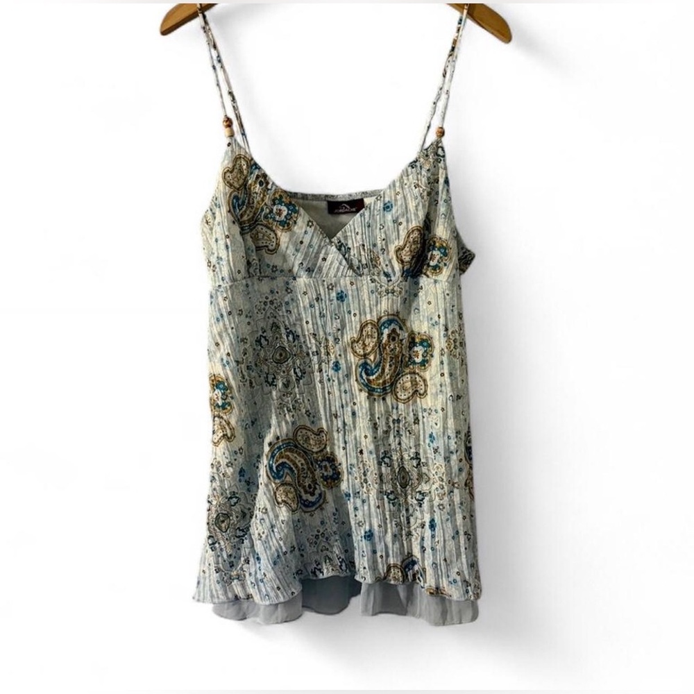 Jordache Blue and Brown Patterned Top